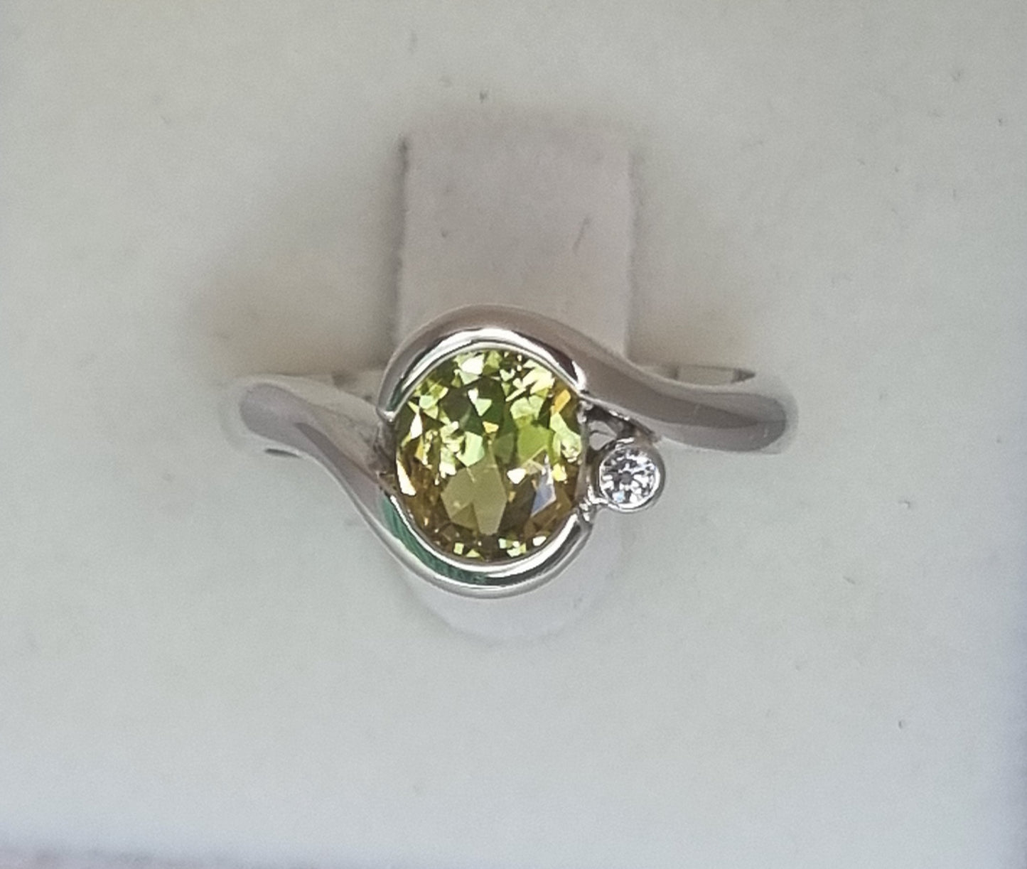 White Gold Half Wrap Style Yellow Sapphire Ring Design Ref: EBS467-4