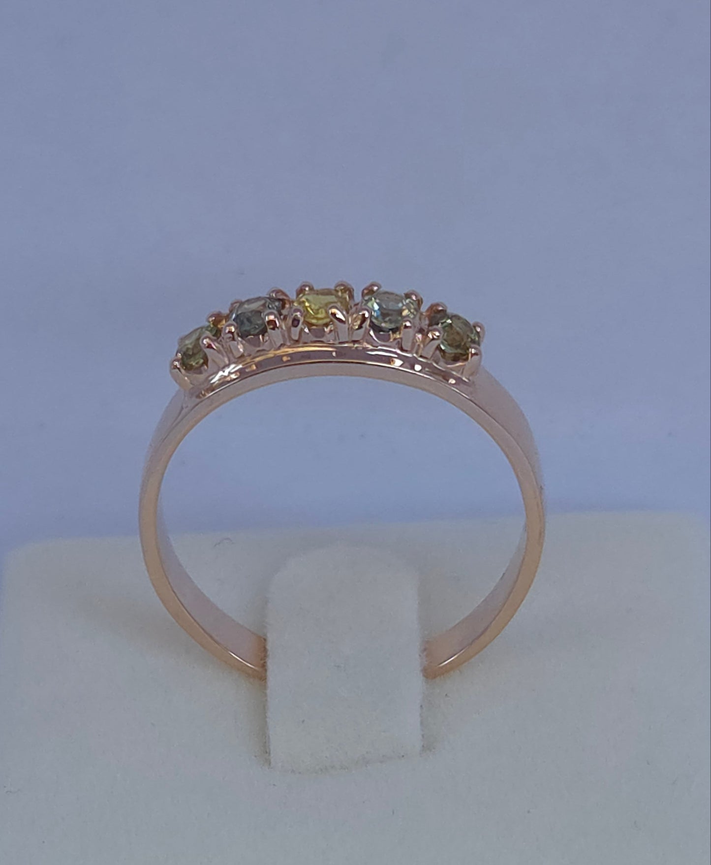 Multi Colour Sapphire Ring in 9ct Pink Gold Design Ref: C462