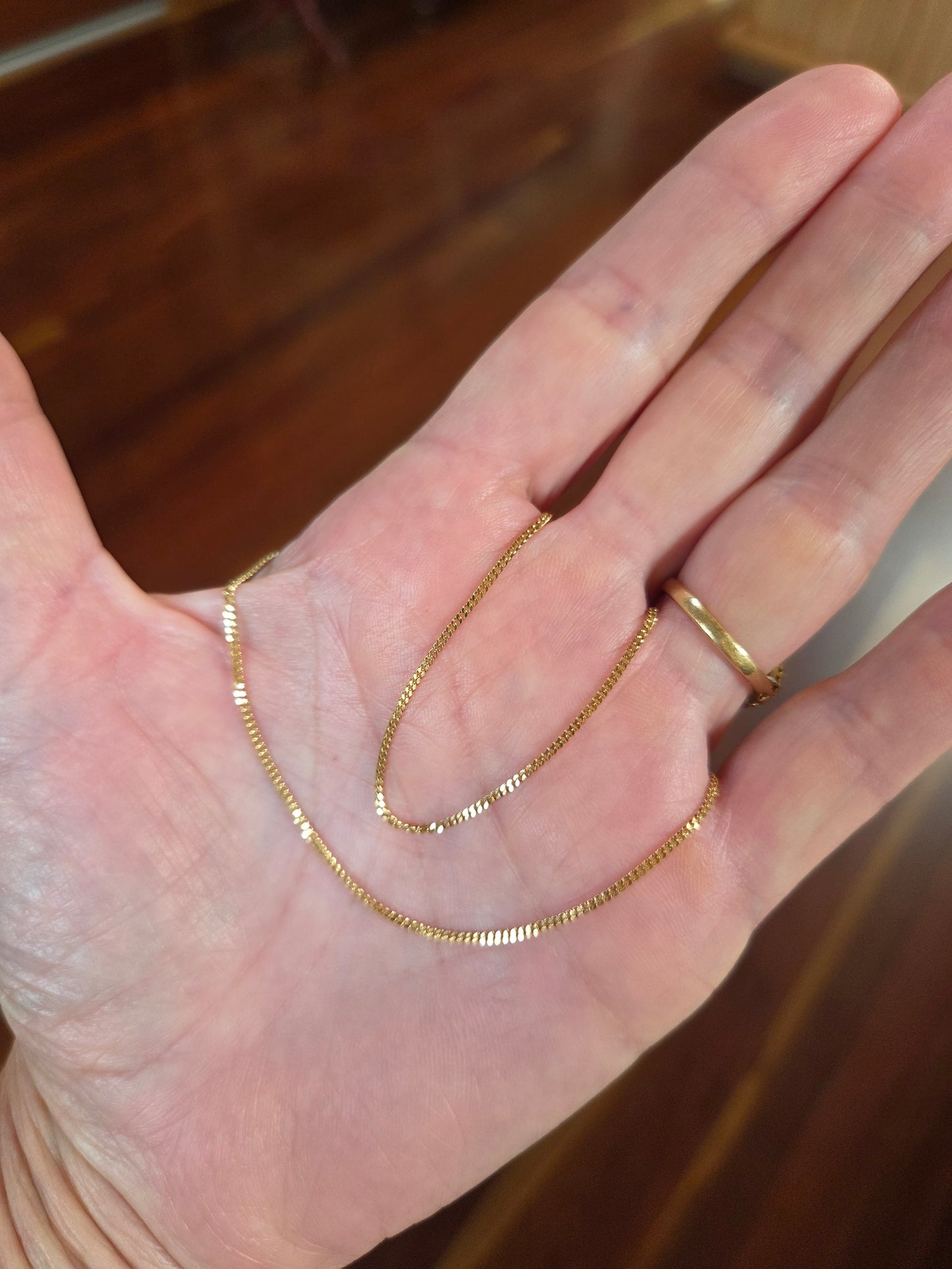 9ct Yellow Gold Fine Curb Chain 45cm