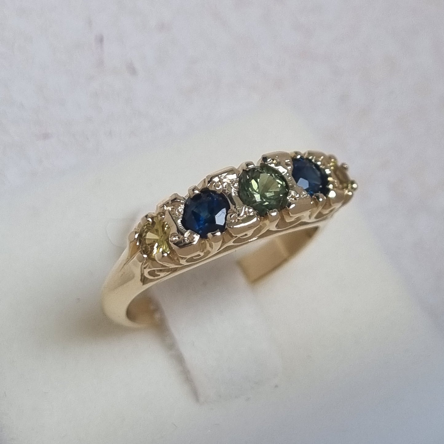 Antique 5 Sapphire London Bridge Design Ring Design Ref: C2036