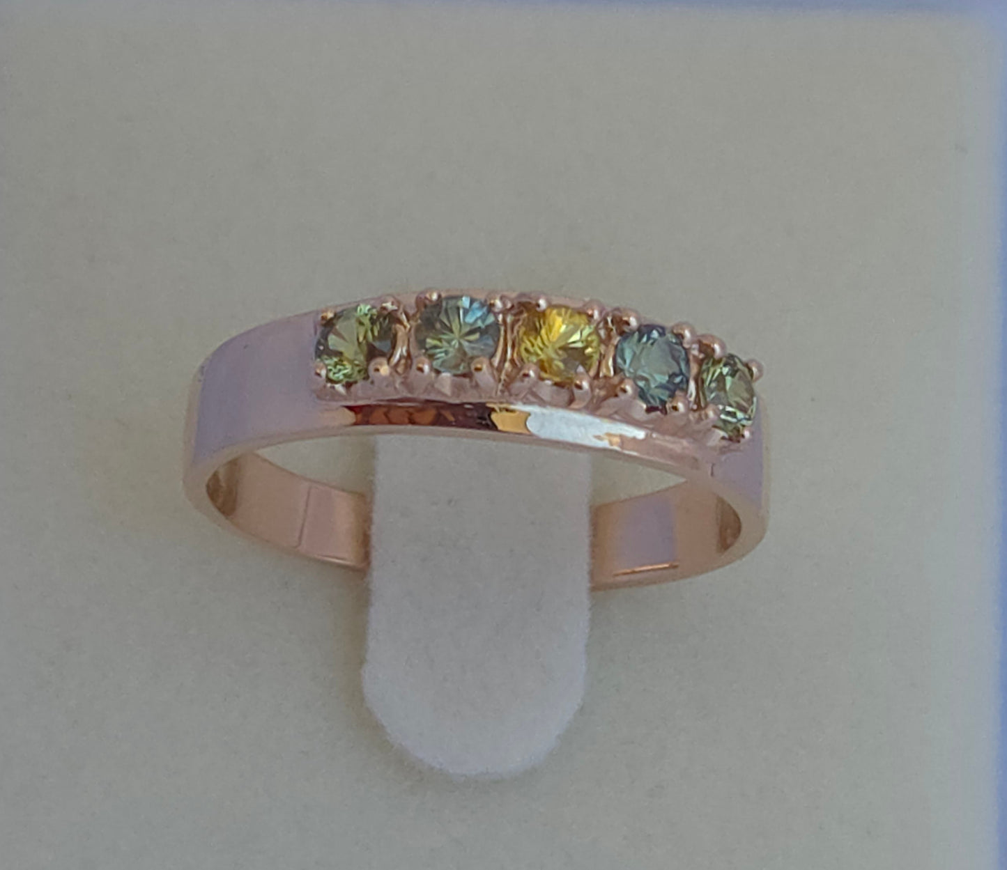 Multi Colour Sapphire Ring in 9ct Pink Gold Design Ref: C462