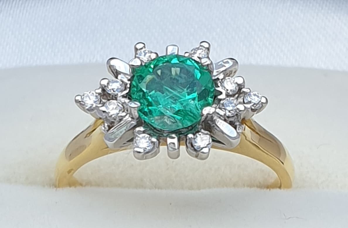 Emerald & Diamond Cluster Ring