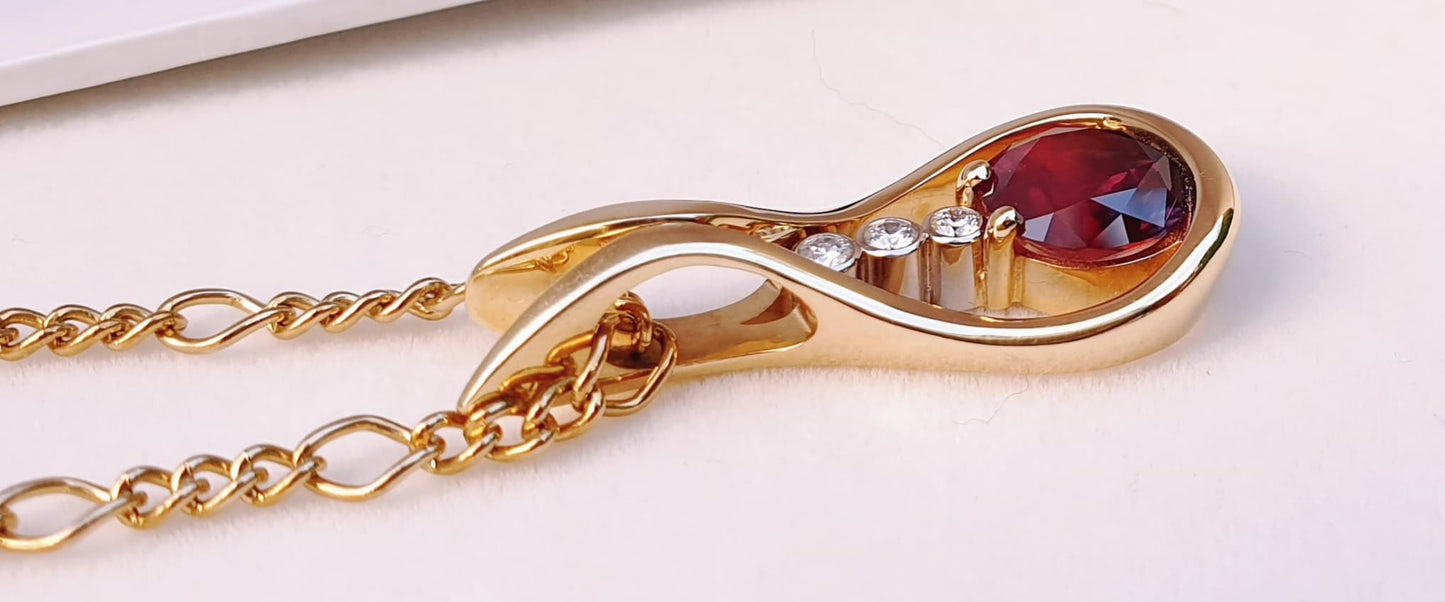 Rubified Sapphire & Diamond Pendant