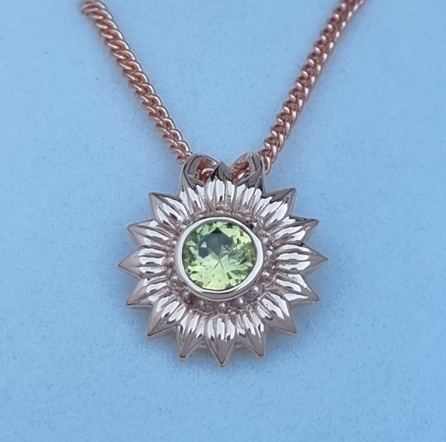 Natural Yellow Parti Sapphire Sunflower Pendant