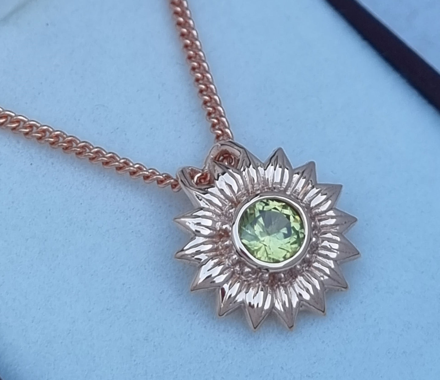 Natural Yellow Parti Sapphire Sunflower Pendant