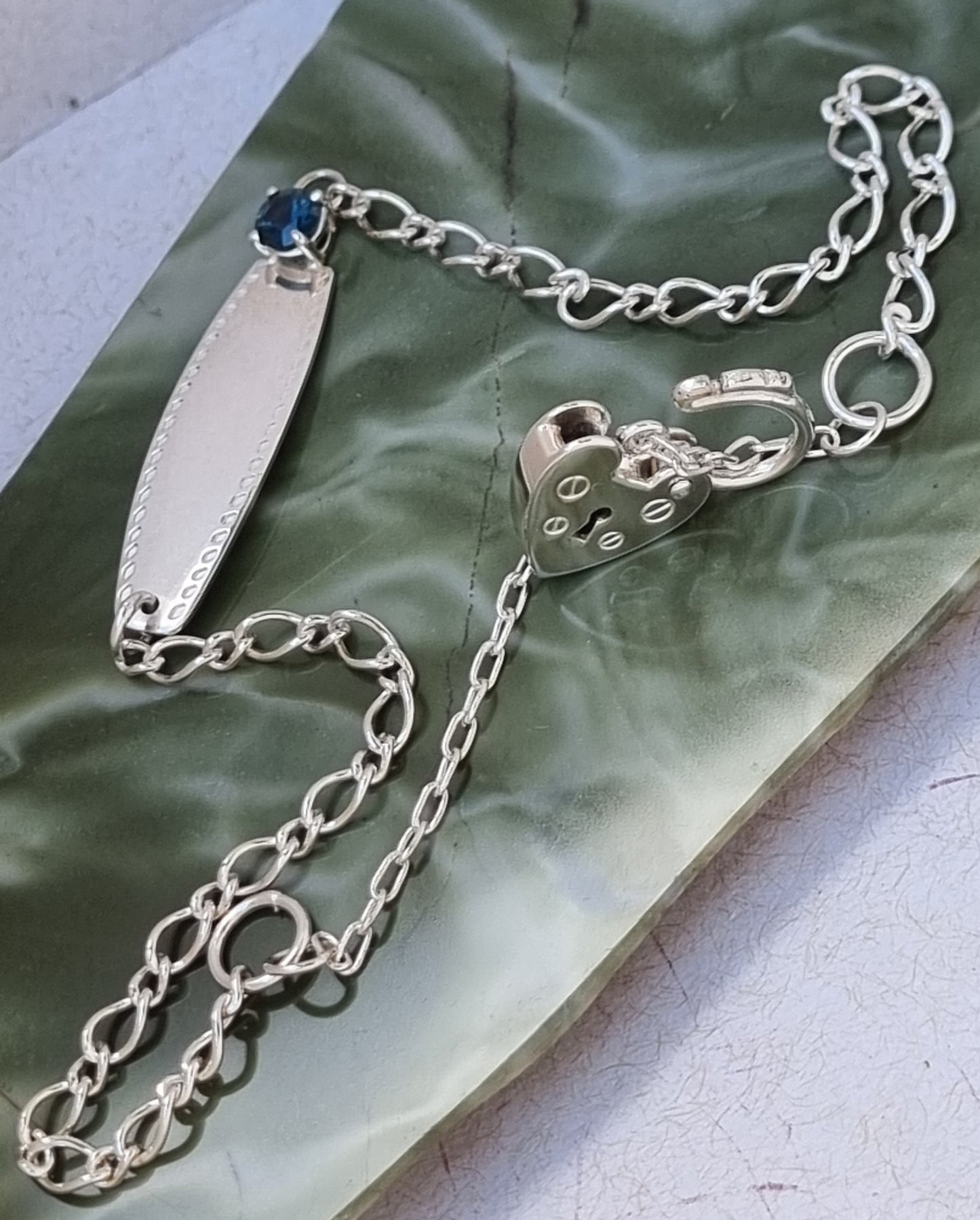 Australian Blue/Green Sapphire Baby Bracelet
