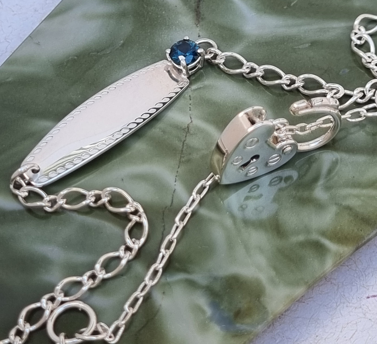 Australian Blue/Green Sapphire Baby Bracelet