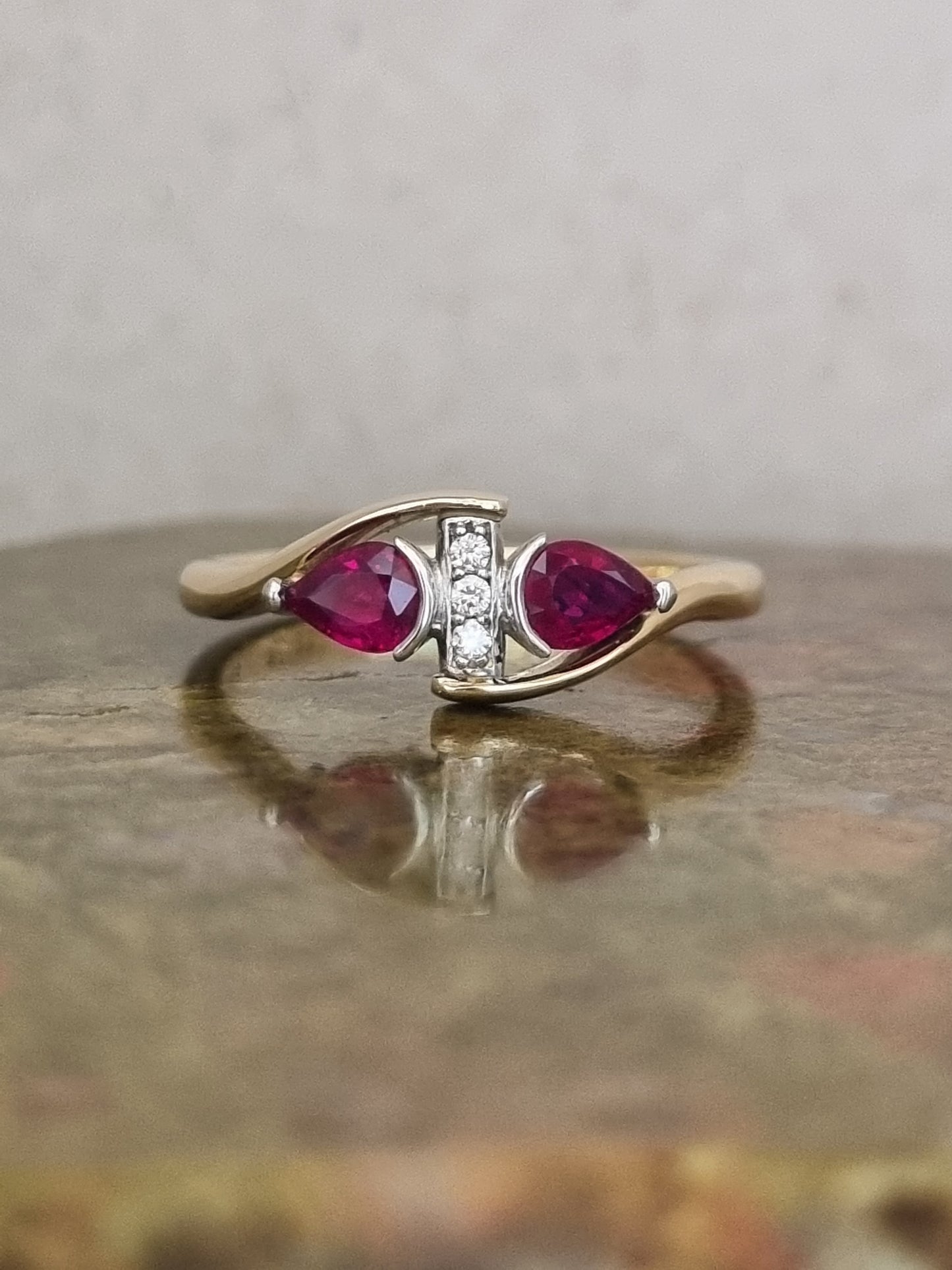 Ruby and Diamond, Gold and Platinum Ring design #01072