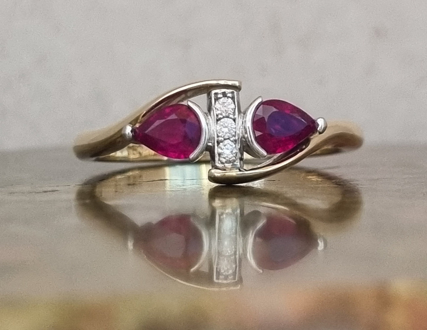 Ruby and Diamond, Gold and Platinum Ring design #01072