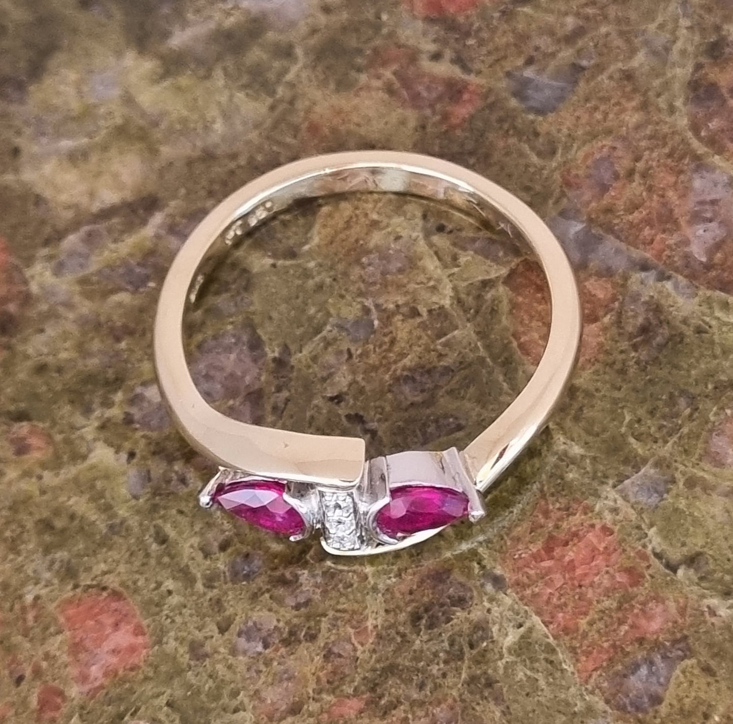 Ruby and Diamond, Gold and Platinum Ring design #01072