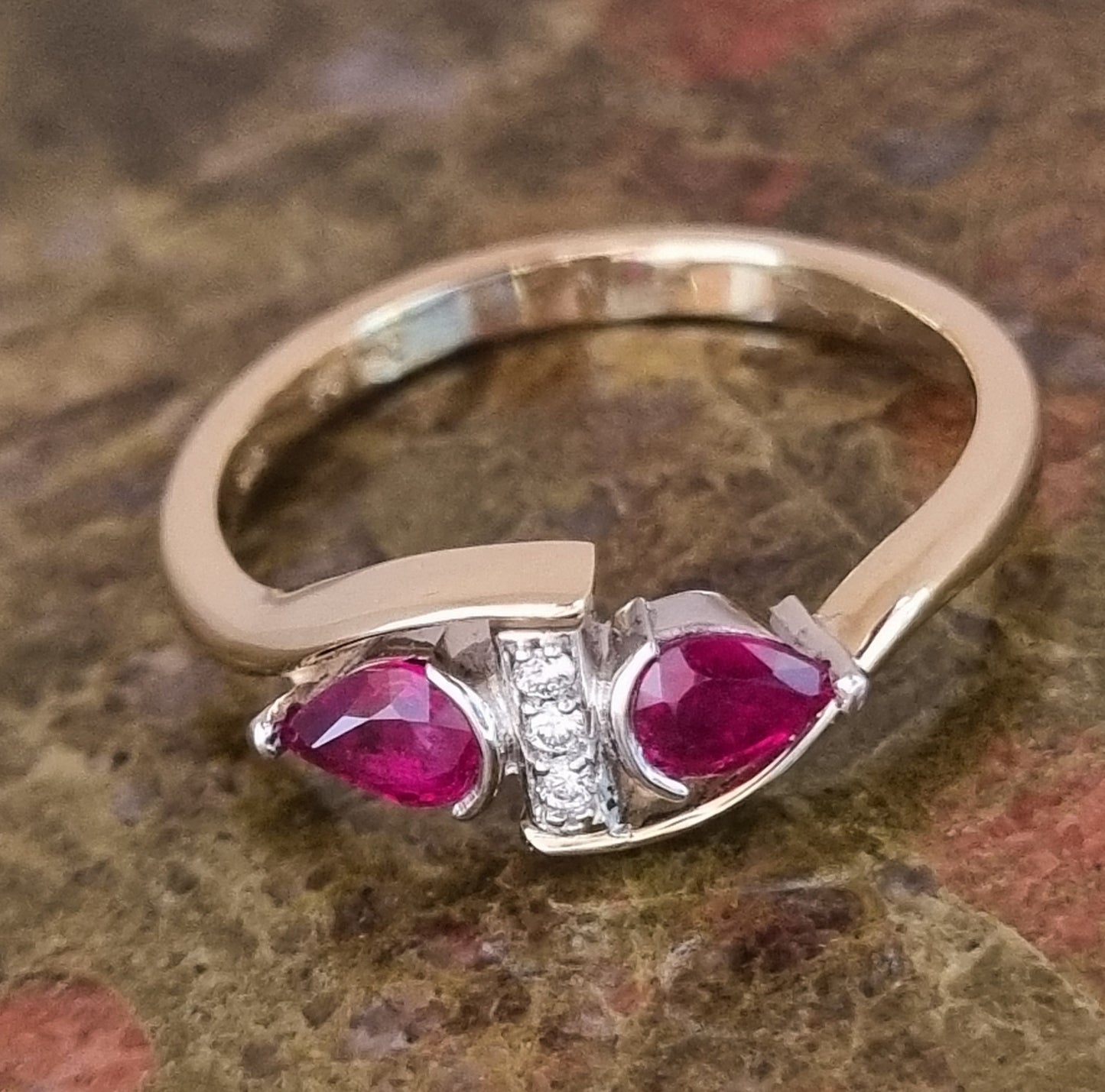 Ruby and Diamond, Gold and Platinum Ring design #01072