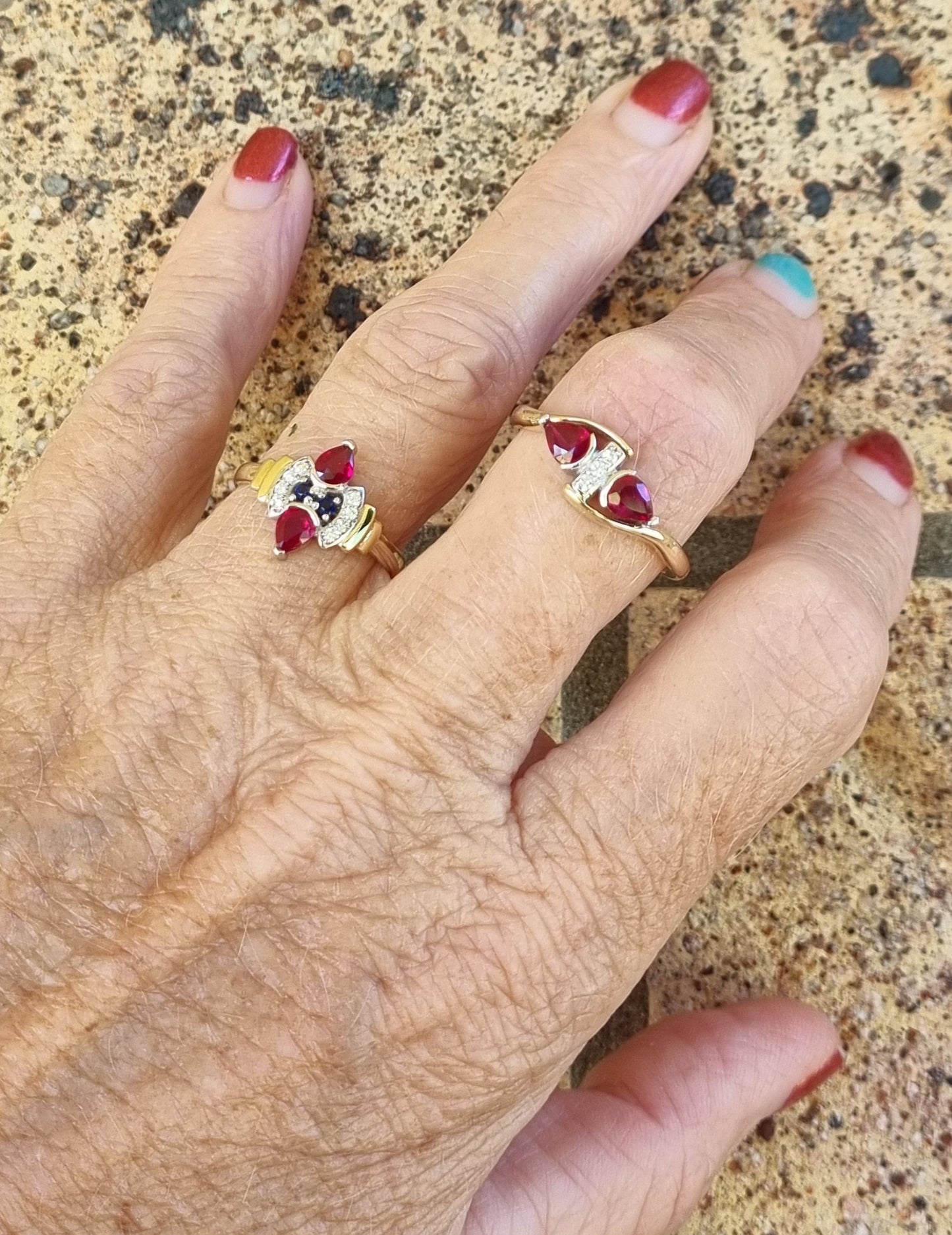 Ruby and Diamond, Gold and Platinum Ring design #01072