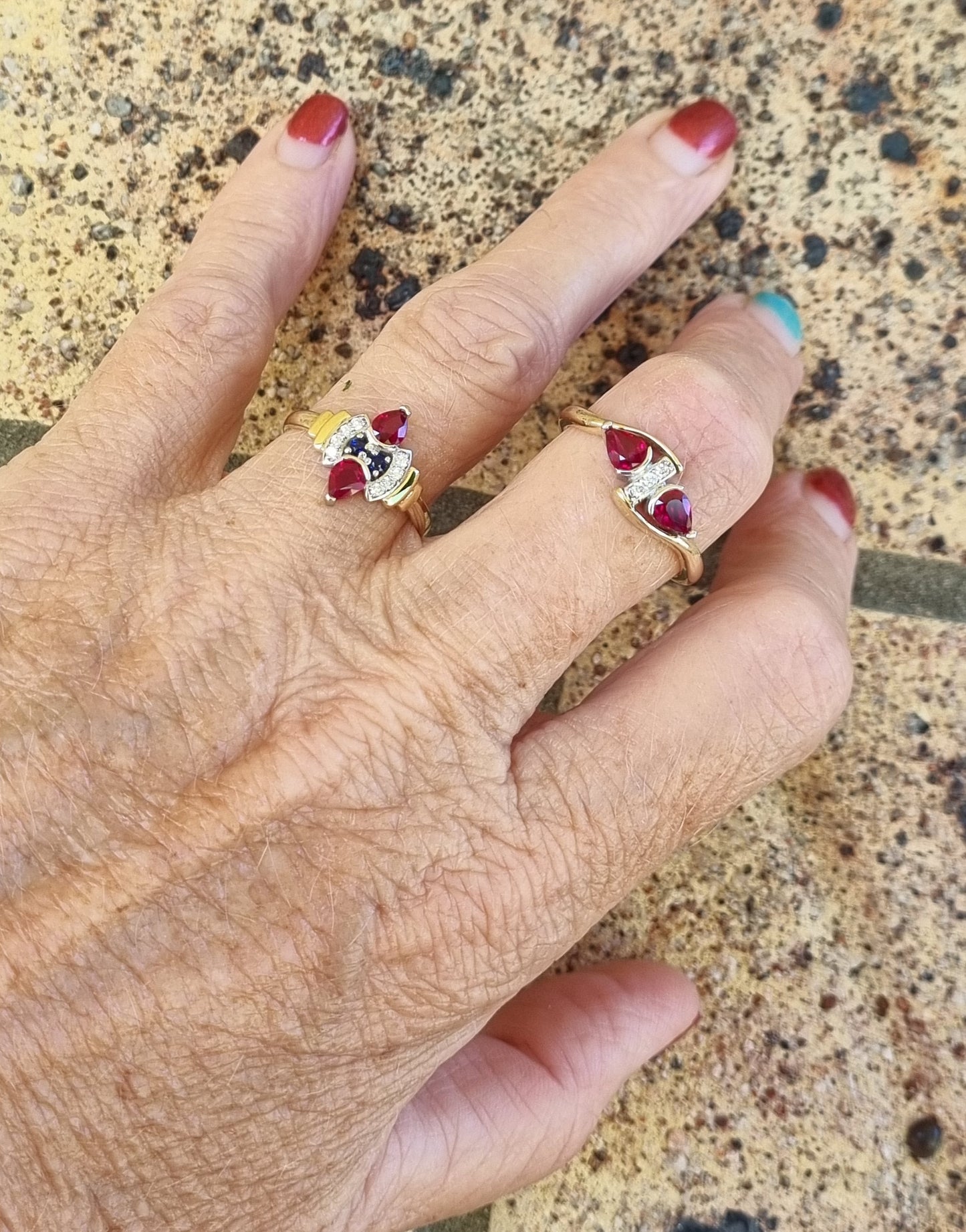 Ruby and Diamond, Gold and Platinum Ring design #01072