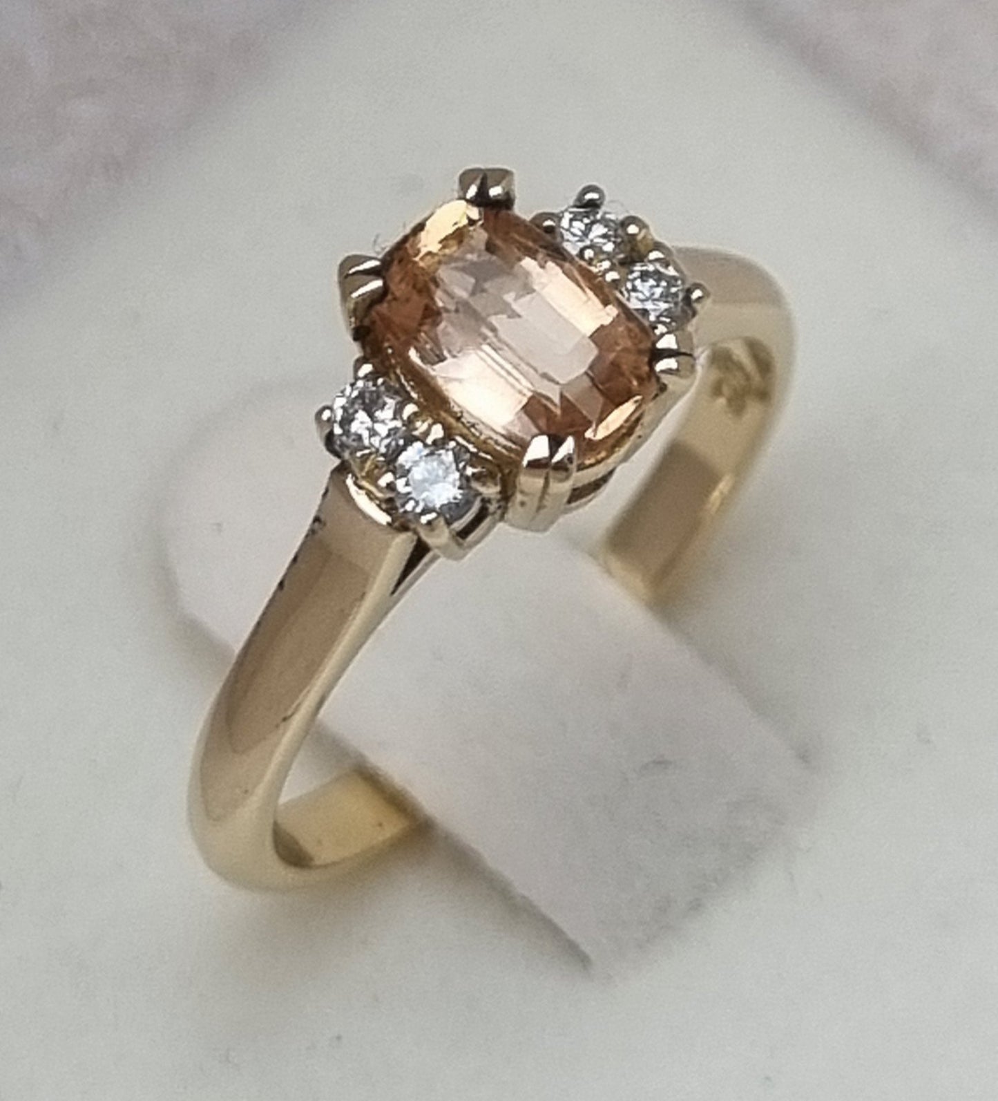 Imperial Topaz and Diamond Classic Style Ring    Design Ref: D261