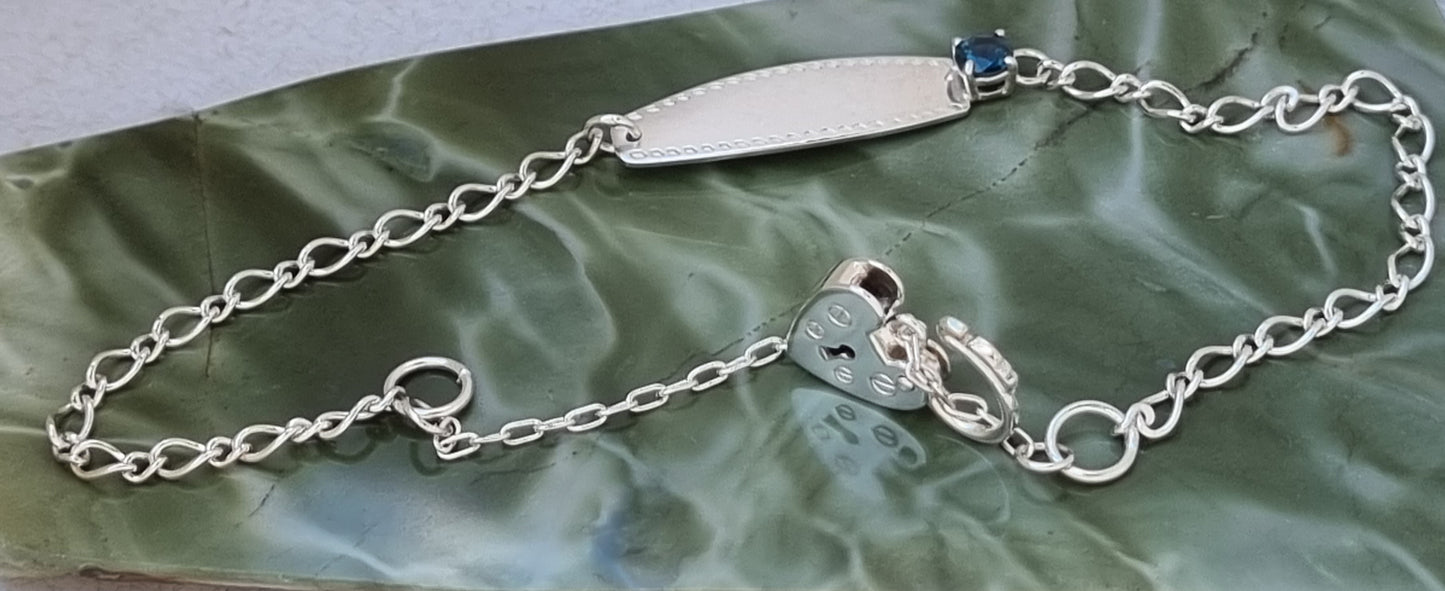 Australian Blue/Green Sapphire Baby Bracelet