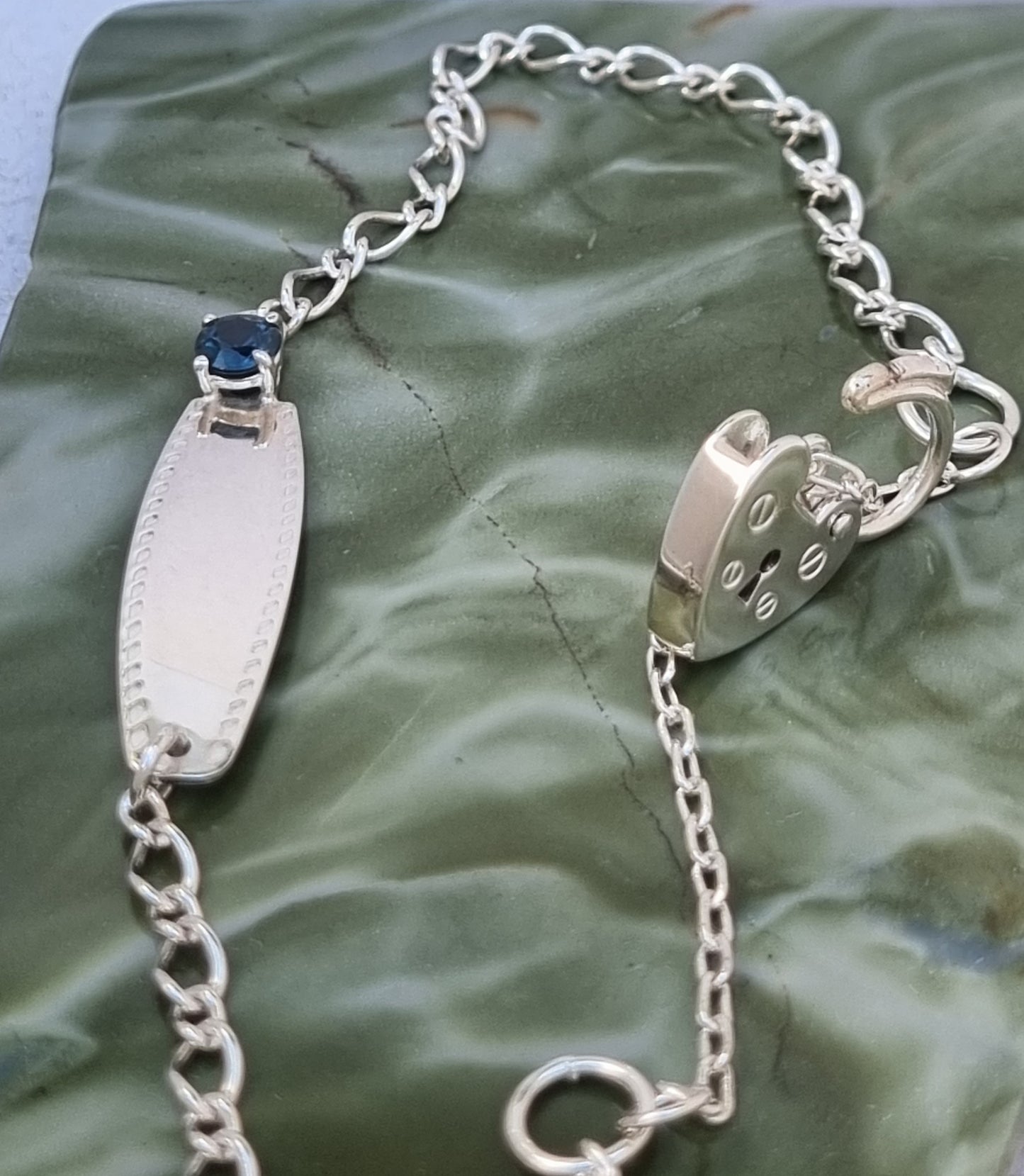 Australian Blue/Green Sapphire Baby Bracelet