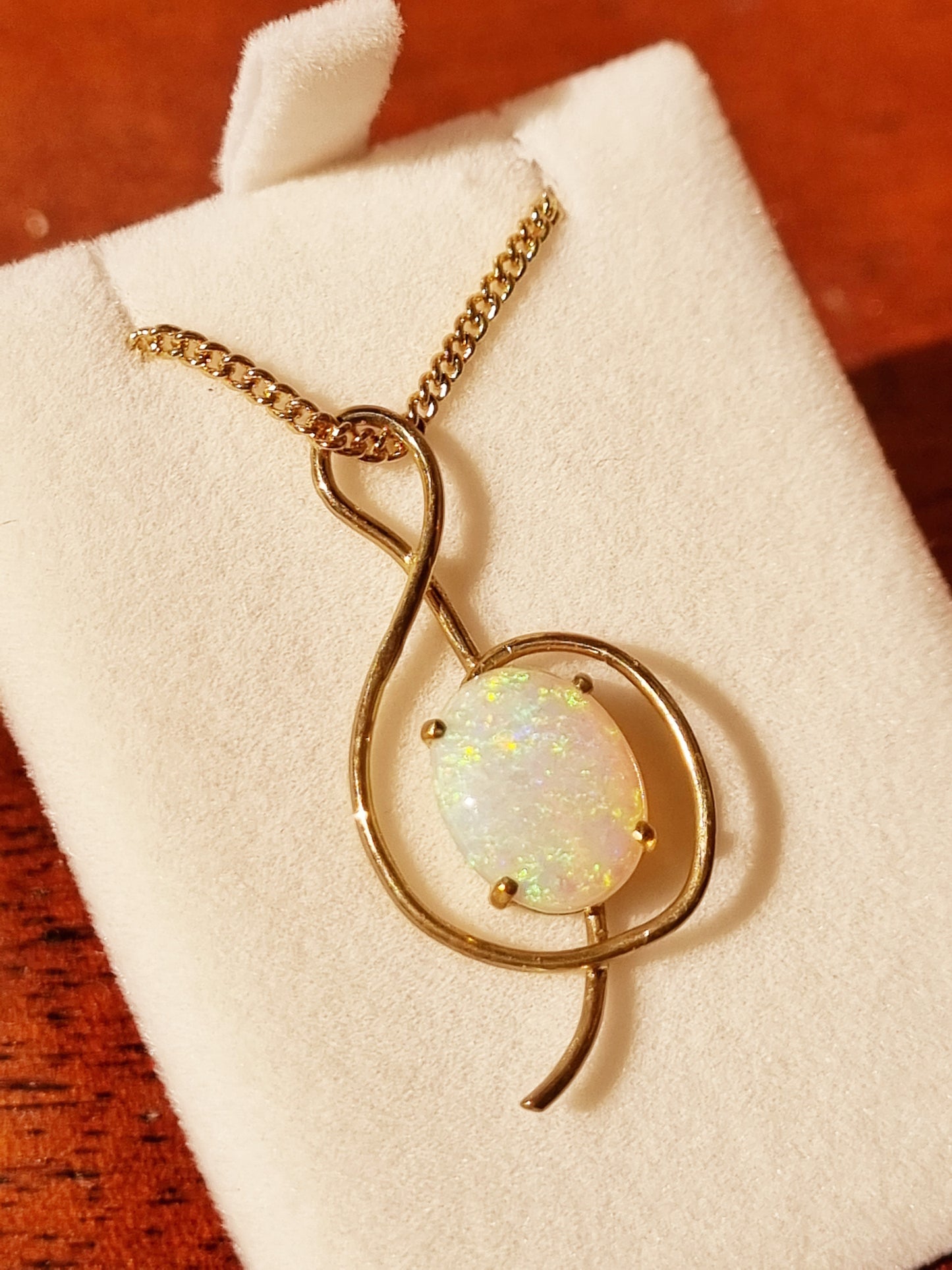 Treble clef Mintabie Opal Pendant