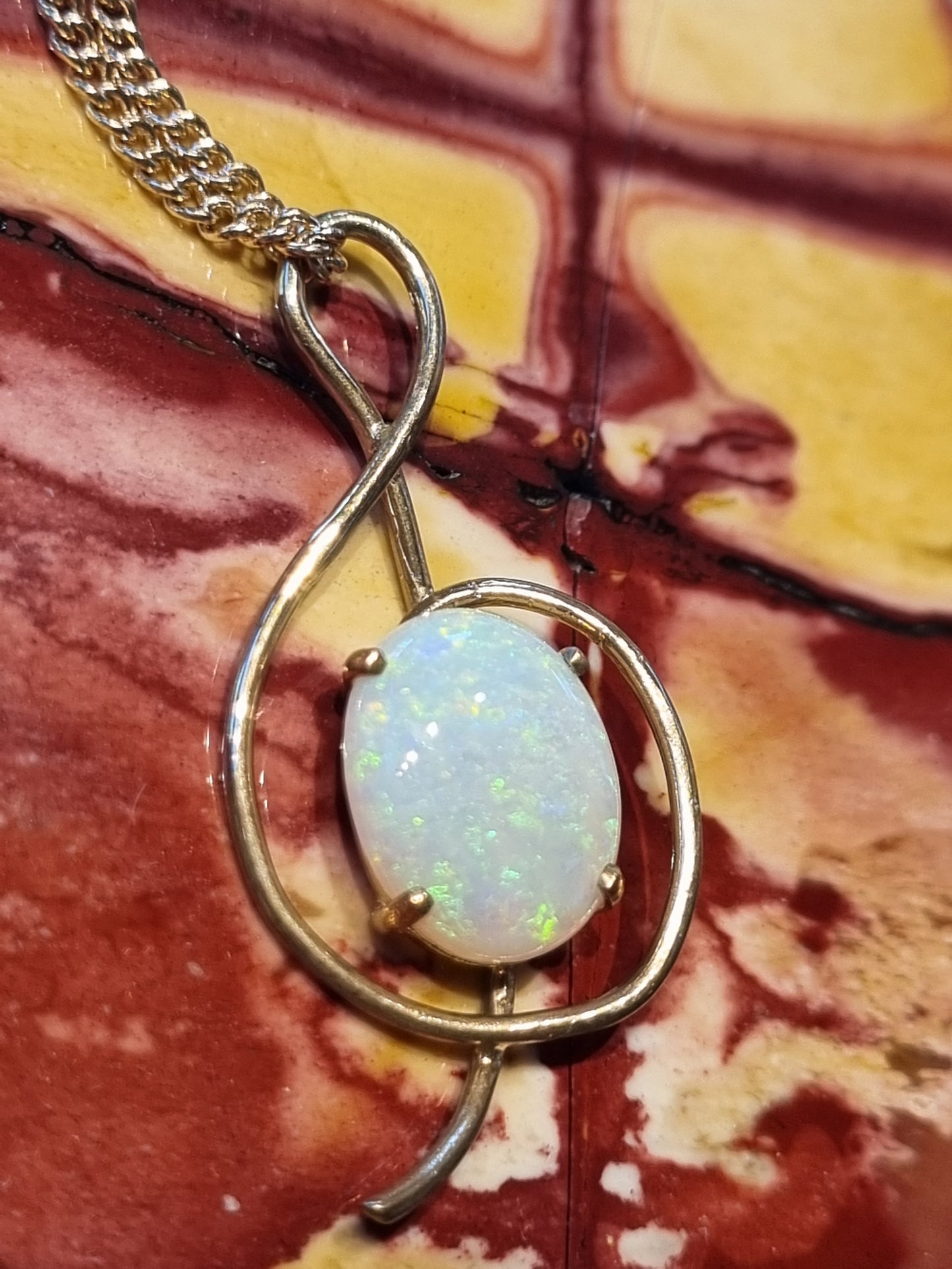 Treble clef Mintabie Opal Pendant