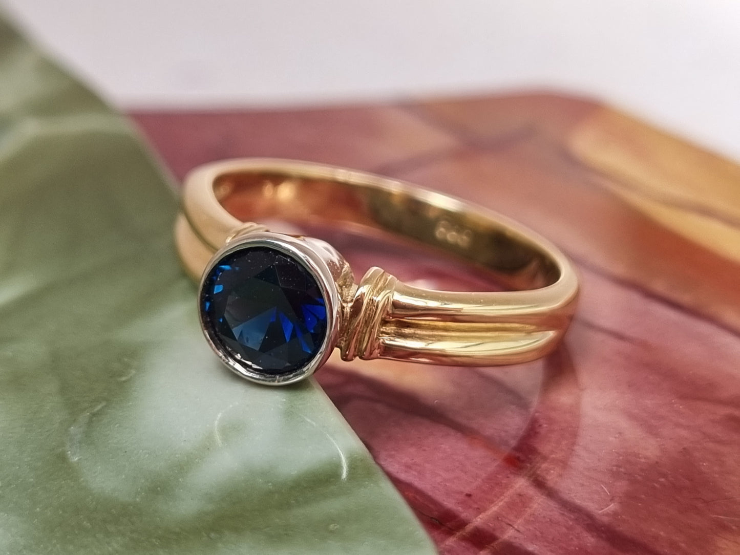 Solitaire Natural Inverell Blue Sapphire Ring