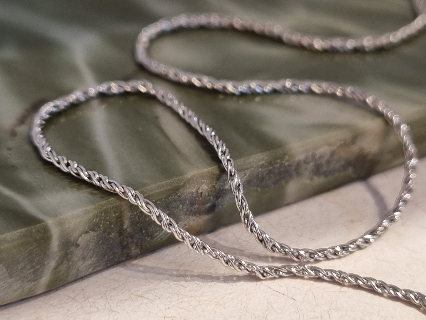 9ct White Gold Rope Chain 45cm