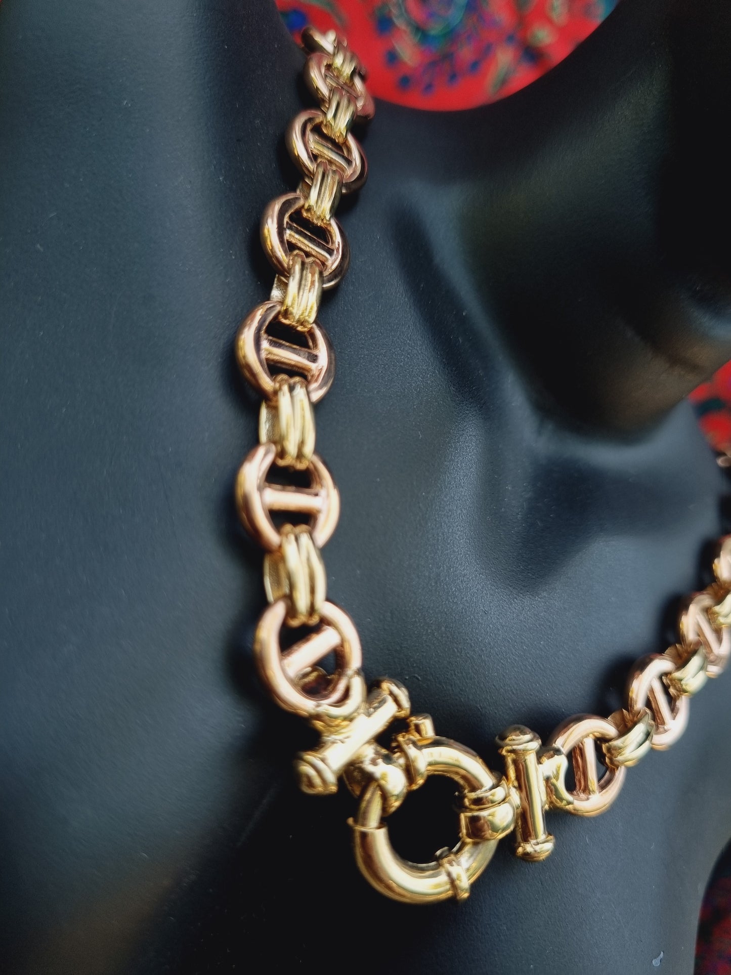 9ct Rose & Yellow Gold Handmade Chain 250 Gauge