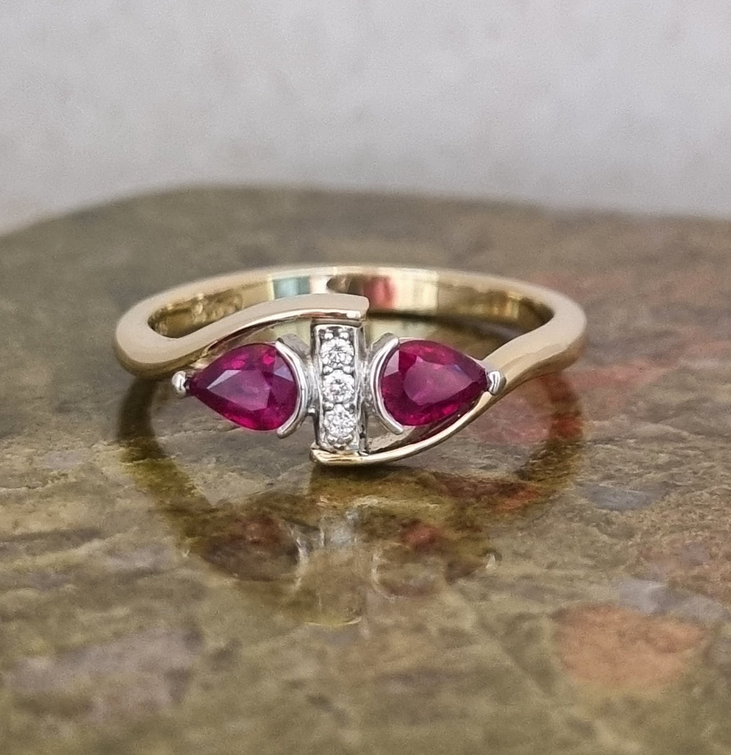 Ruby and Diamond, Gold and Platinum Ring design #01072