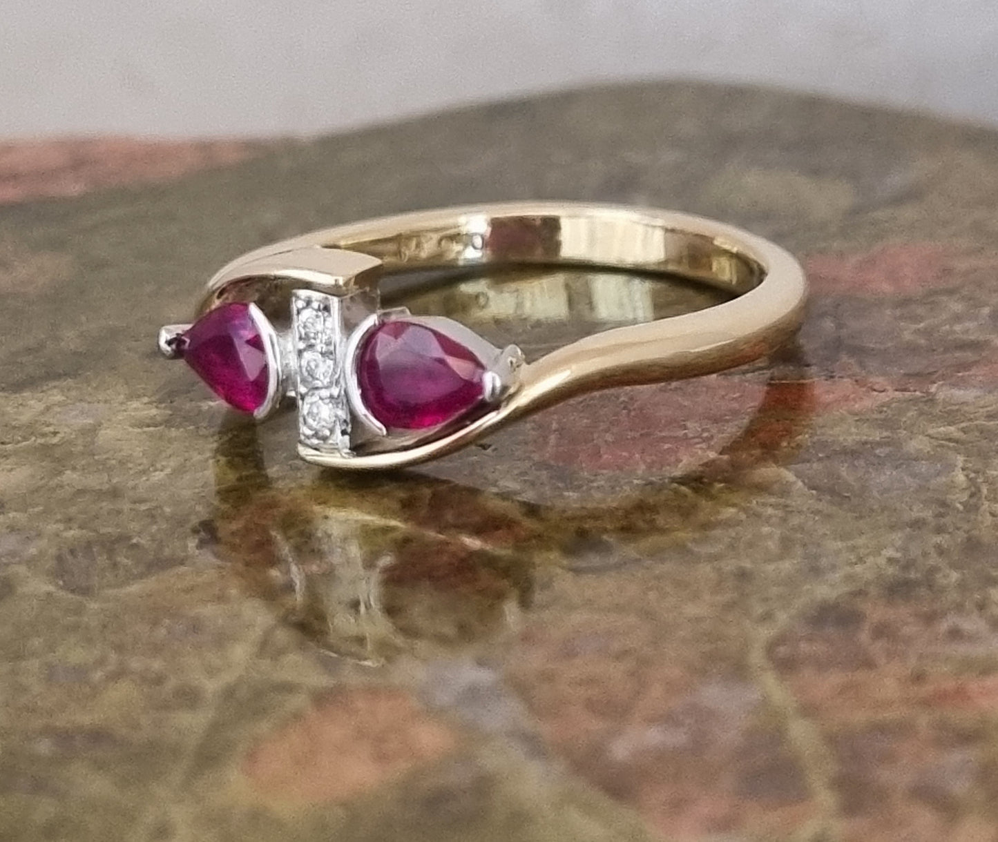 Ruby and Diamond, Gold and Platinum Ring design #01072